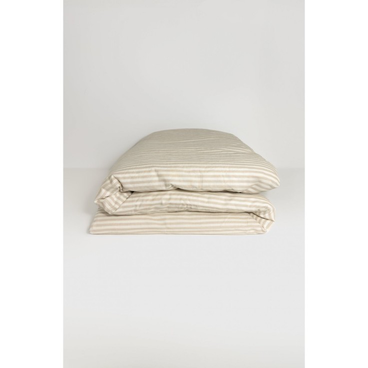 Housse de couette Adulte Percale de Coton Bio rayé