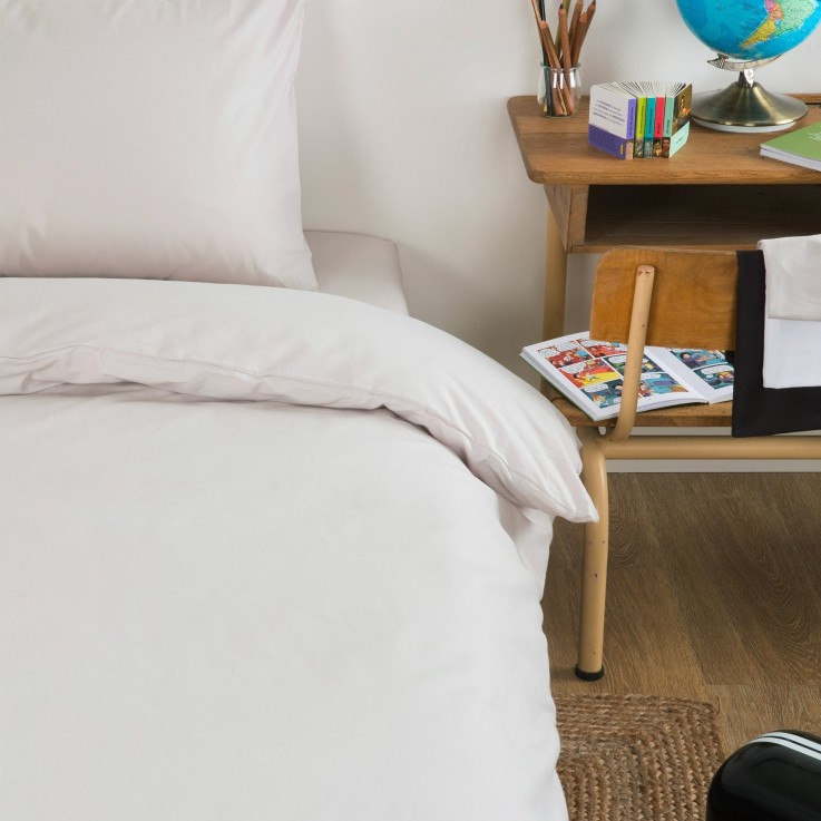 Housse de couette unie en Coton Bio pour lit 1 personne