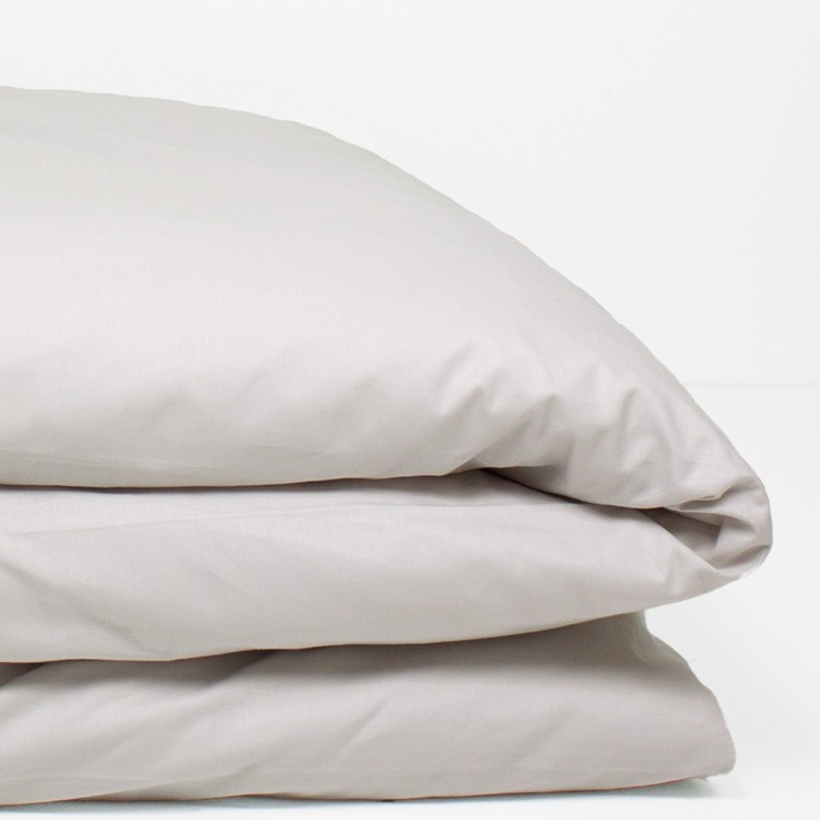 Housse de couette unie en Coton Bio pour lit 1 personne
