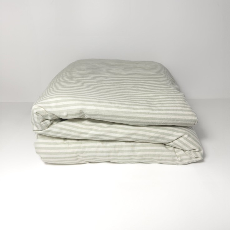 Housse de couette adulte Percale de Coton Bio Rayé