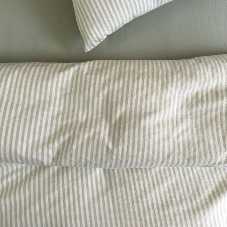 Housse de couette adulte Percale de Coton Bio Rayé