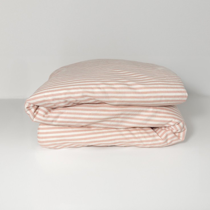 Housse de couette Adulte Percale de Coton Bio rayé