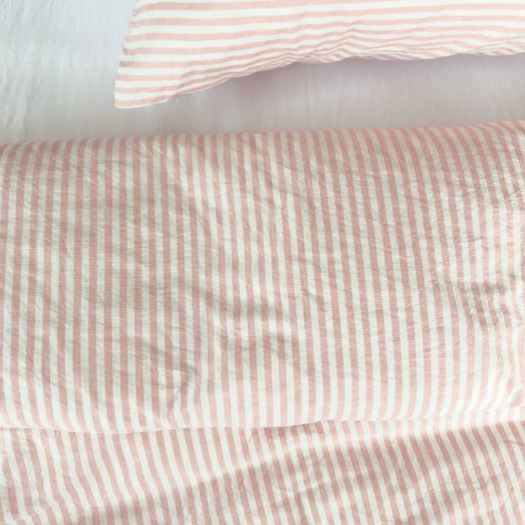 Housse de couette Adulte Percale de Coton Bio rayé