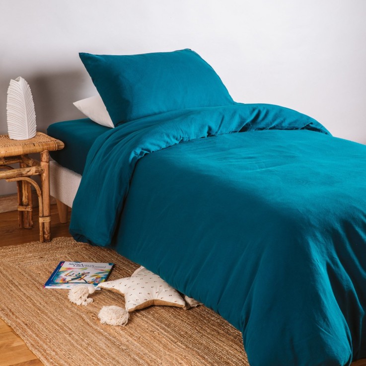Housse de couette pur Coton Bio pour lit 1 personne