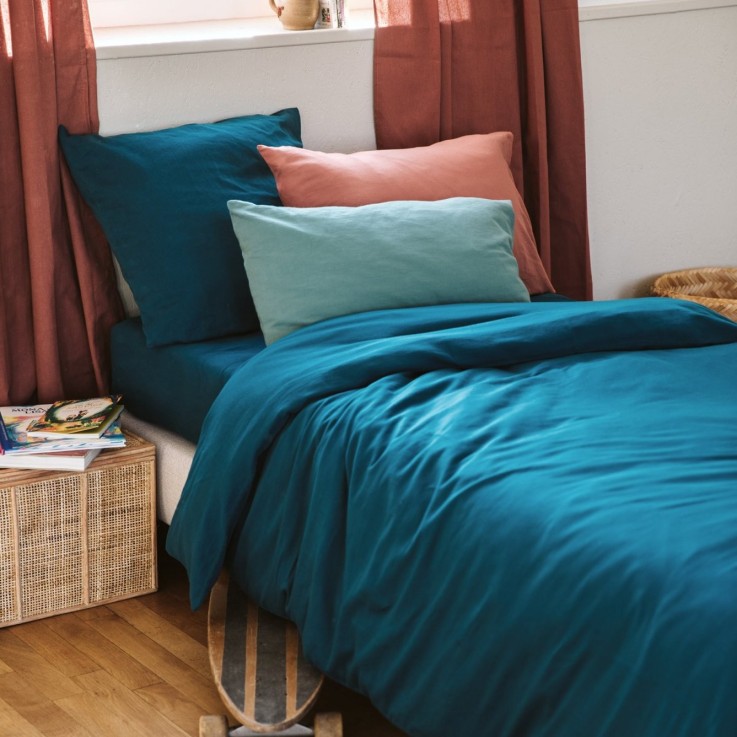 Housse de couette pur Coton Bio pour lit 1 personne