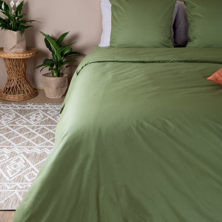 Housse de couette adulte en Coton Bio coloris uni