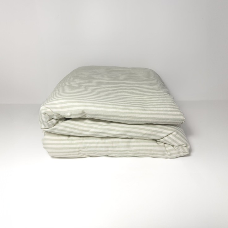 Housse de couette Percale de Coton Bio bébé rayé