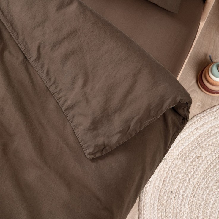 Housse de Couette bébé Satin de Coton Bio lavé