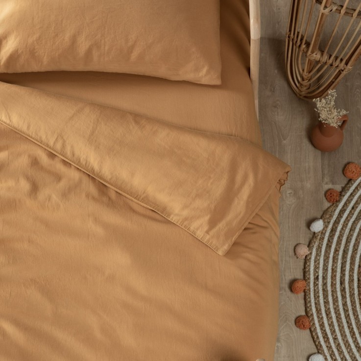 Housse de Couette bébé Satin de Coton Bio lavé