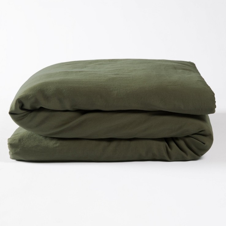 Housse de Couette Adulte Satin de Coton Bio lavé