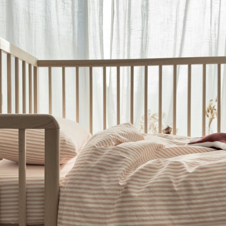 Housse de couette Percale de Coton Bio bébé rayé