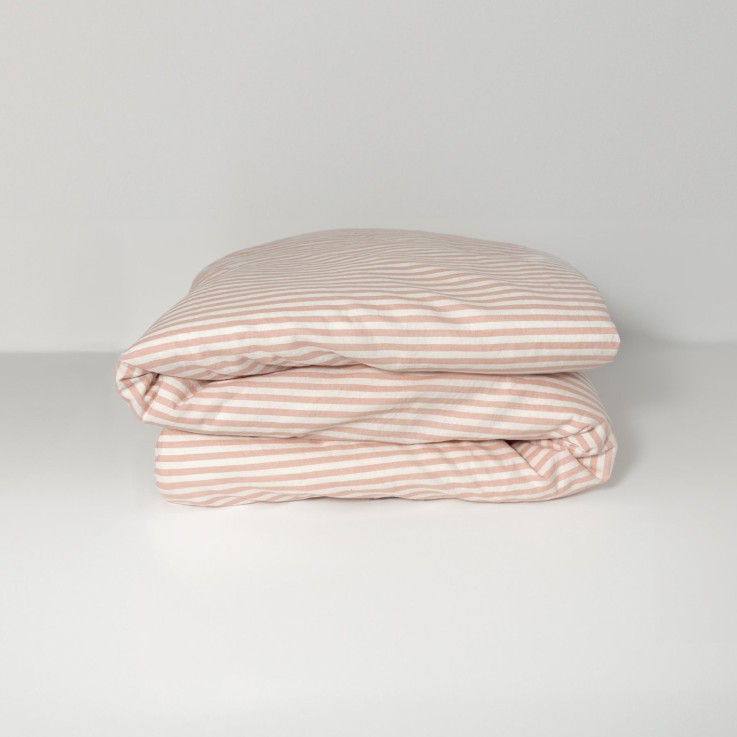 Housse de couette Percale de Coton Bio bébé rayé