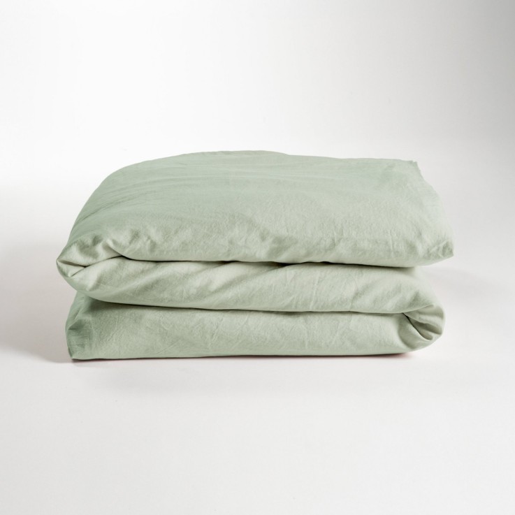 Housse de Couette Satin de Coton Bio lavé 1 personne