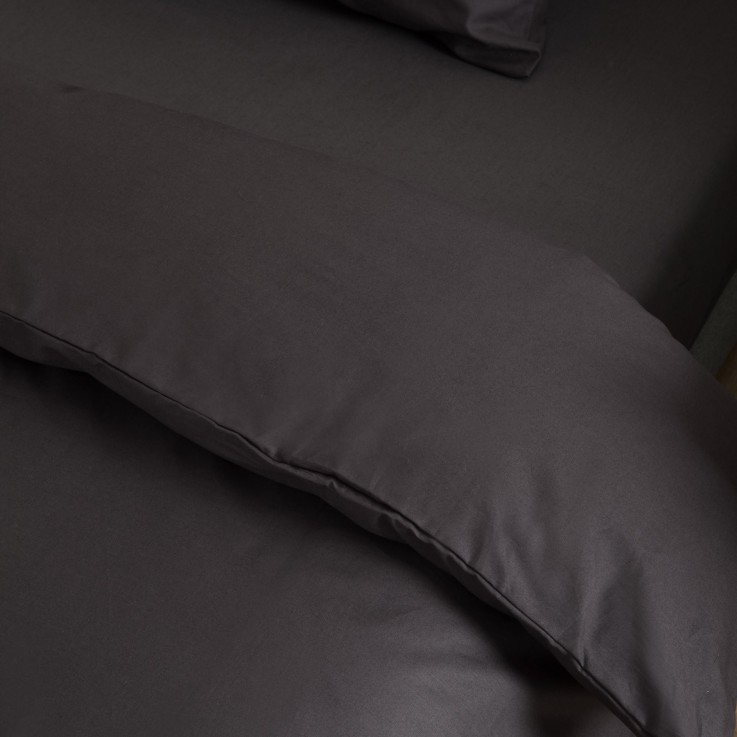 Housse de couette unie en Coton Bio pour lit 1 personne