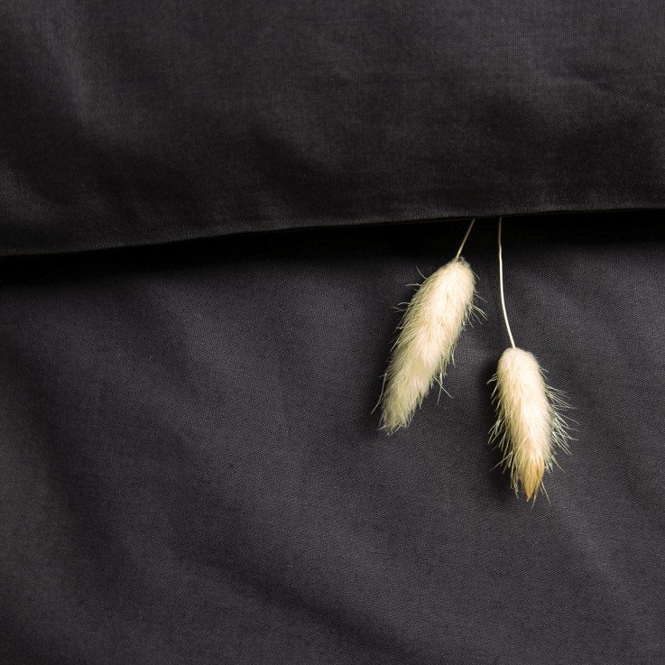 Housse de couette unie en Coton Bio pour lit 1 personne