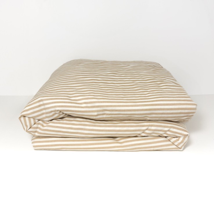 Housse de couette Adulte Percale de Coton Bio rayé