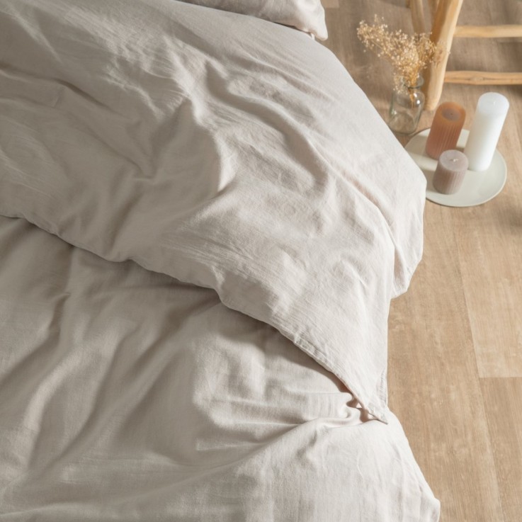 Housse de Couette Adulte Satin de Coton Bio lavé
