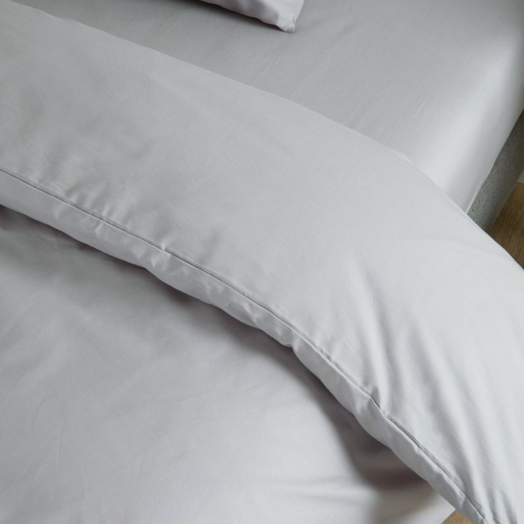 Housse de couette unie en Coton Bio pour lit 1 personne