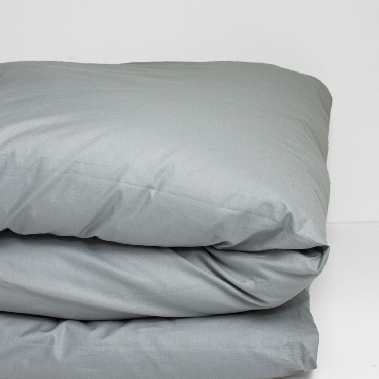 Housse de couette unie en Coton Bio pour lit 1 personne