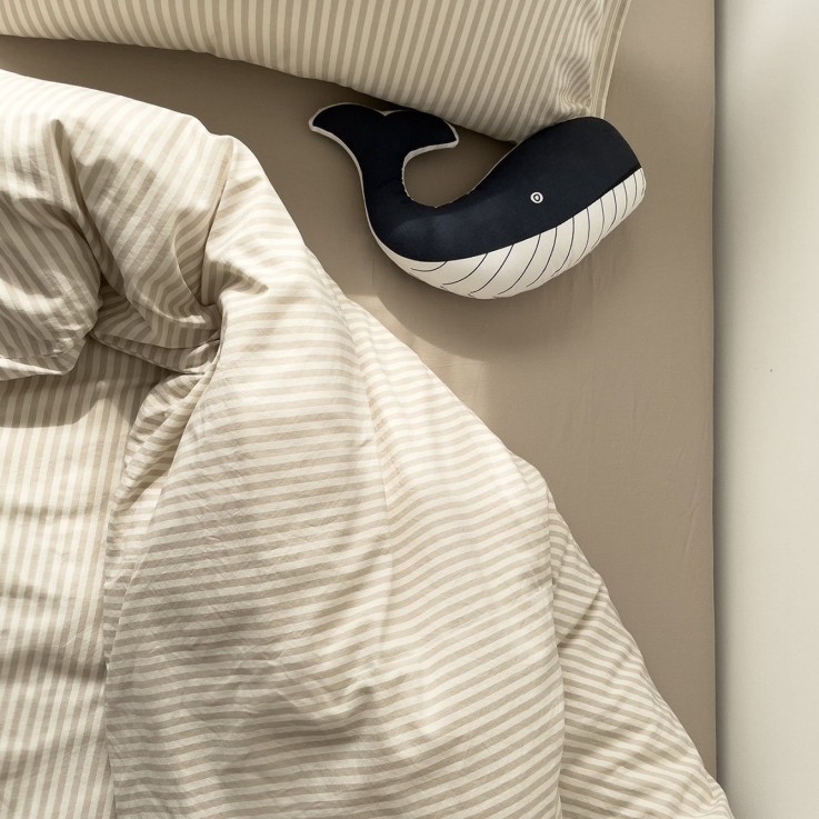 Housse de couette Percale de Coton Bio rayé 1 personne