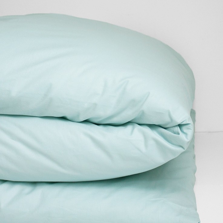 Housse de couette unie en Coton Bio pour lit 1 personne
