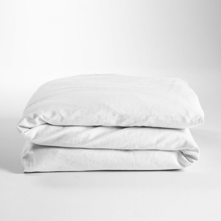 Housse de Couette Satin de Coton Bio lavé 1 personne