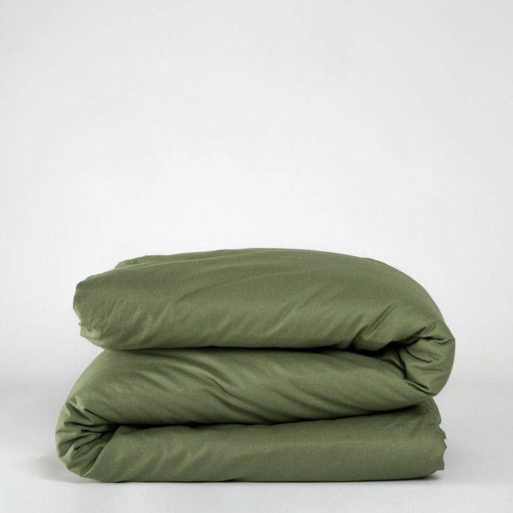 Housse de couette unie en Coton Bio pour lit 1 personne