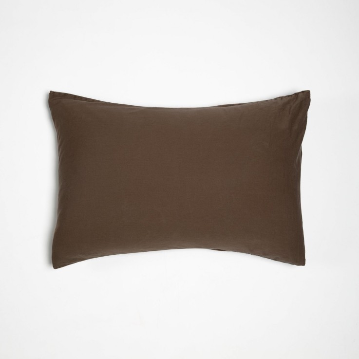 Taie d'oreiller Satin de Coton Bio lavé