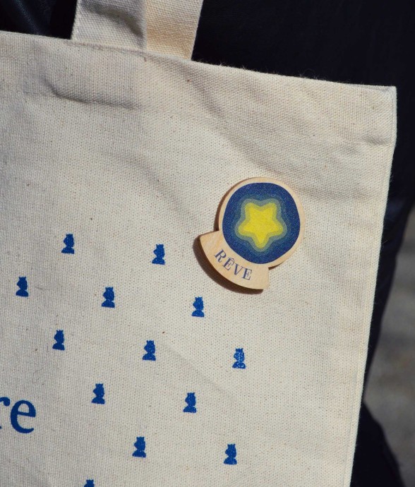 Broche magnétique en bois Rêve
