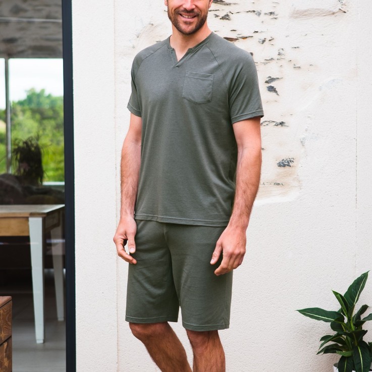 Short de pyjama homme en Coton Bio et TENCEL™ Sonora