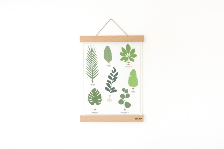 Porte-affiche aimanté tasseau 71cm en bois