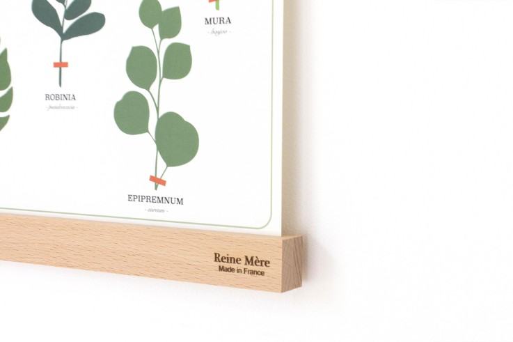 Porte-affiche aimanté tasseau 22cm en bois
