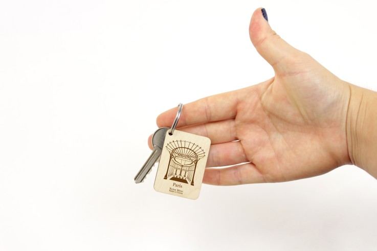 Porte-clés La Bouche du Métropolitain en bois