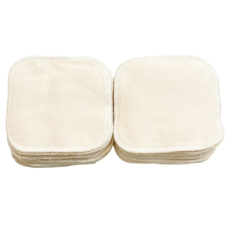 Filet de 30 lingettes lavables en coton bio