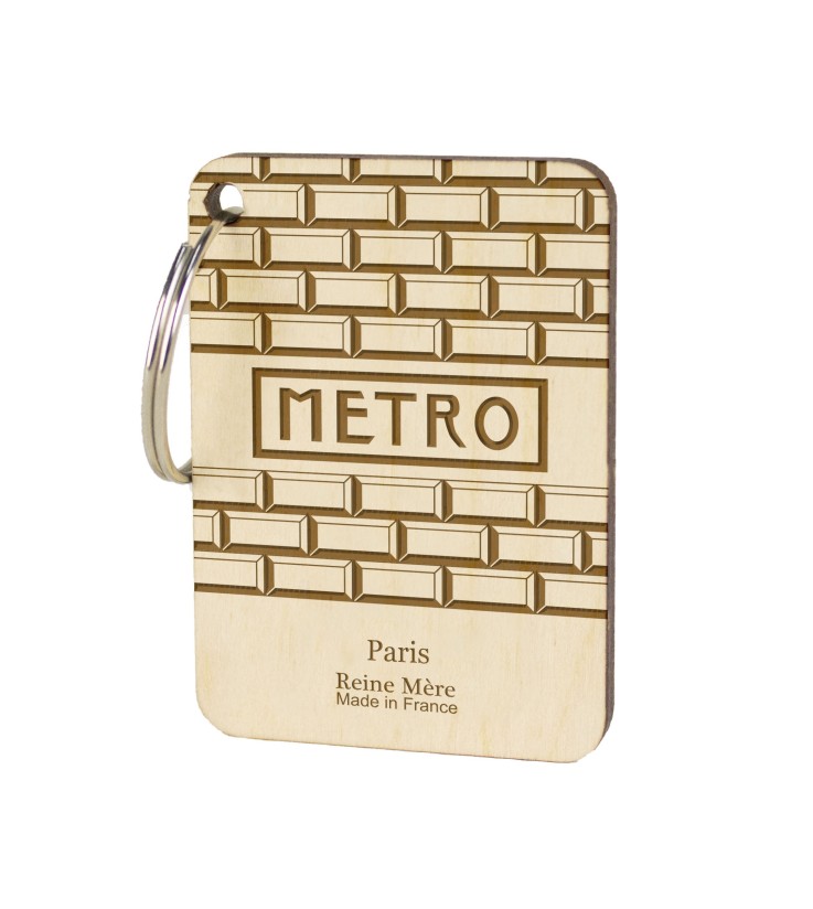Porte-clés Brique du métro en bois