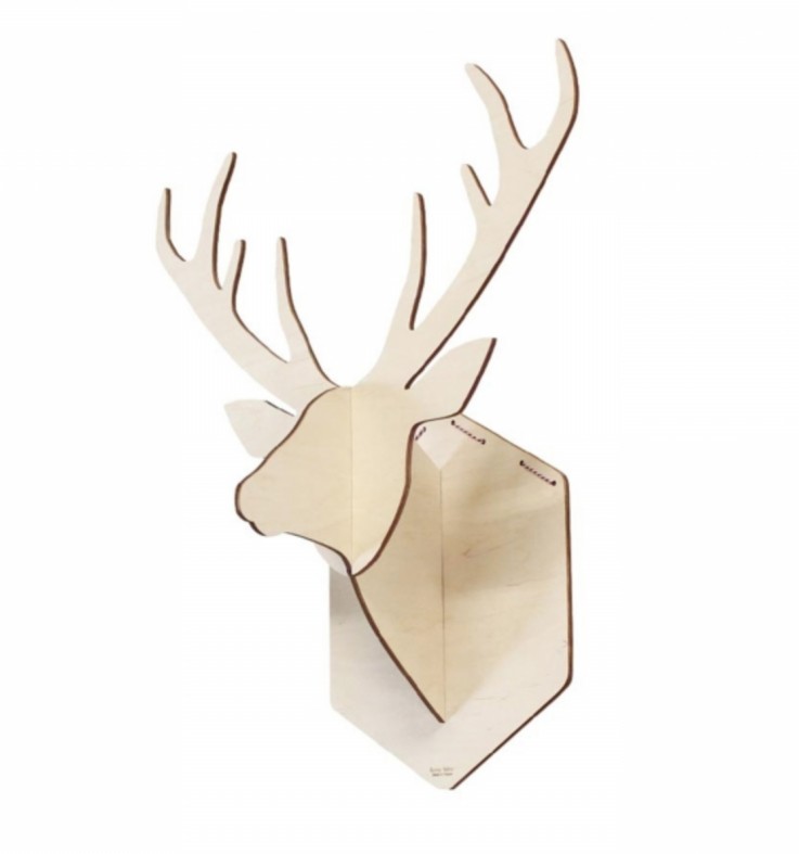 Buste animal en bois Sylvestre