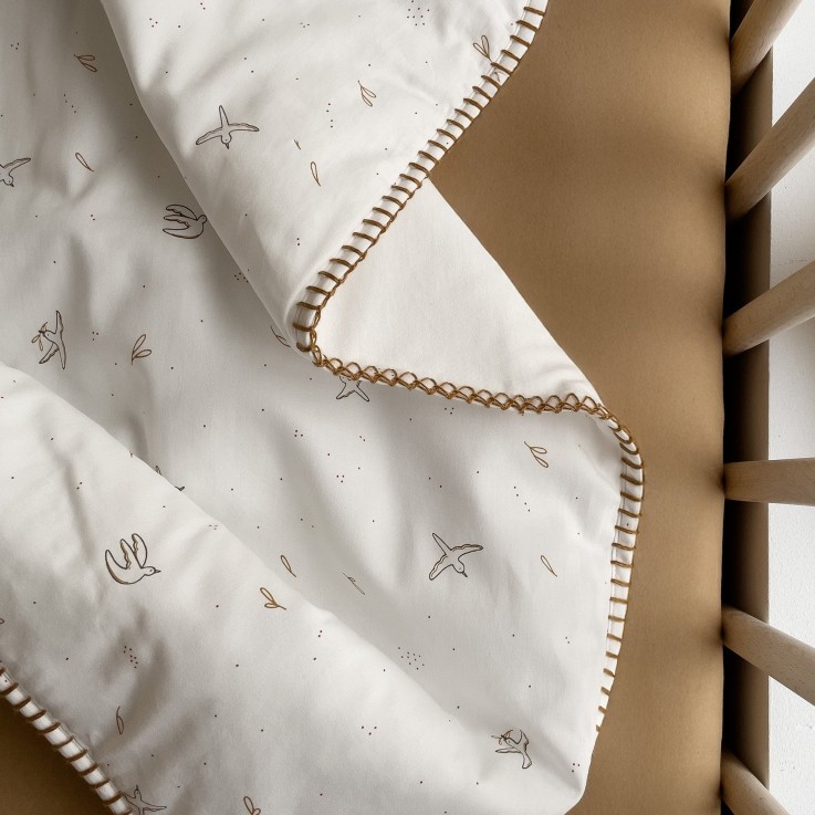 Couverture naissance matelassée l'Envolée Coton Bio