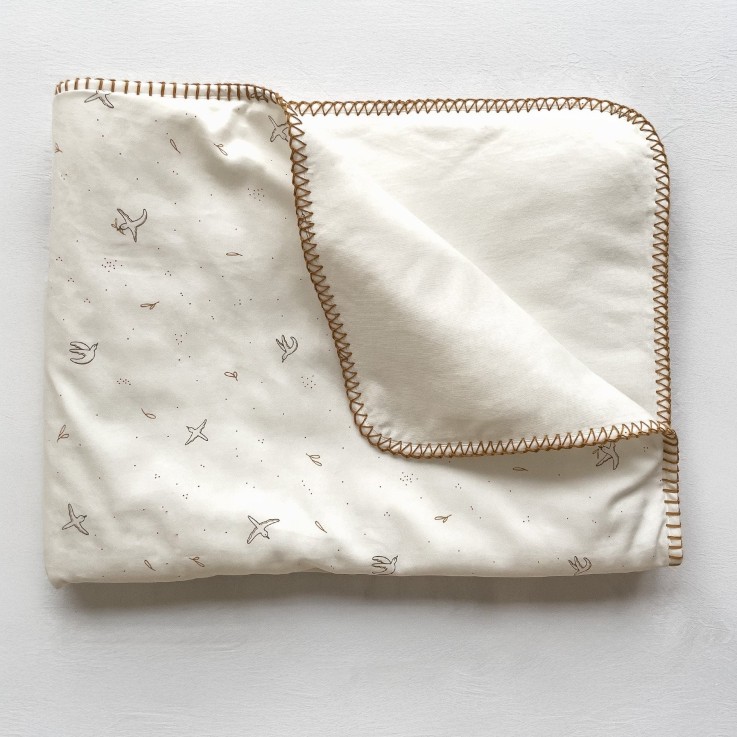 Couverture naissance matelassée l'Envolée Coton Bio
