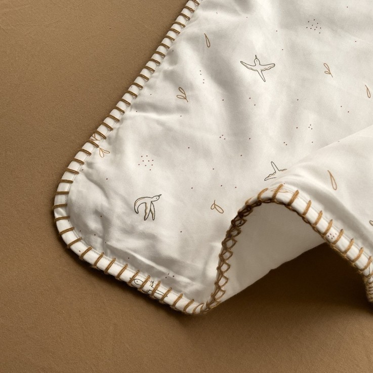 Couverture naissance matelassée l'Envolée Coton Bio