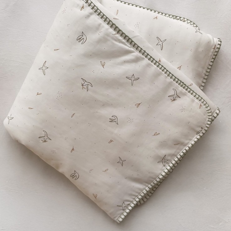 Couverture naissance matelassée l'Envolée Coton Bio
