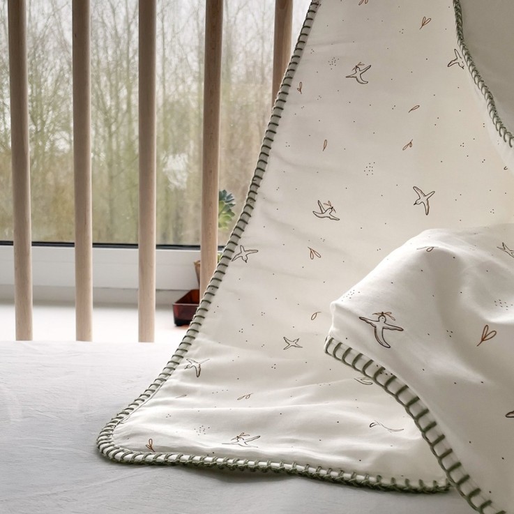Couverture naissance matelassée l'Envolée Coton Bio
