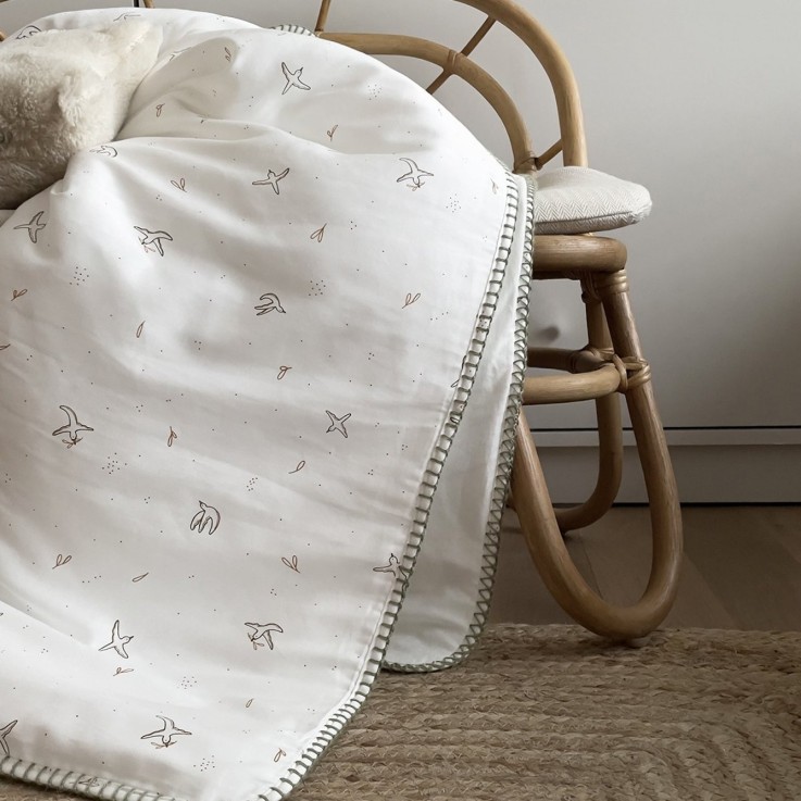 Couverture naissance matelassée l'Envolée Coton Bio