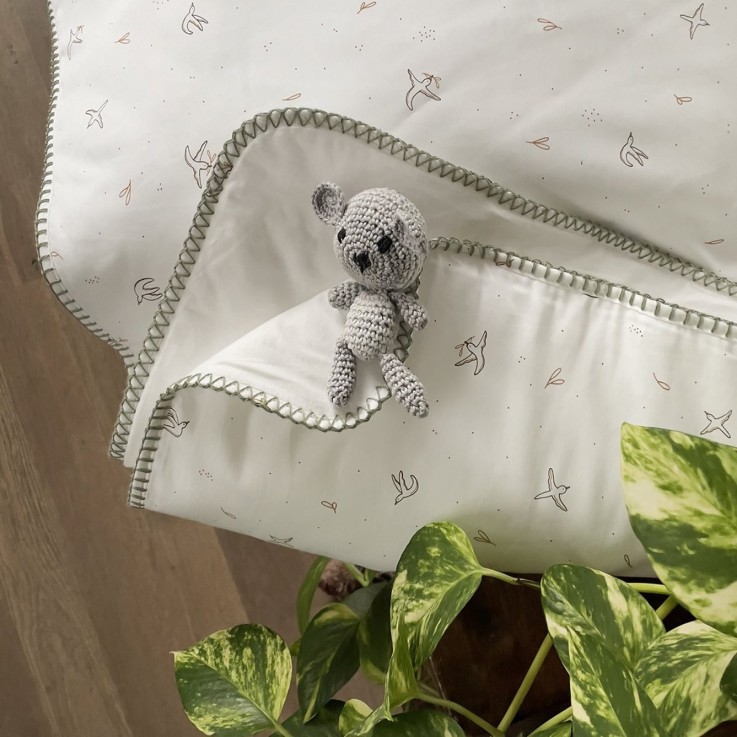 Couverture naissance matelassée l'Envolée Coton Bio