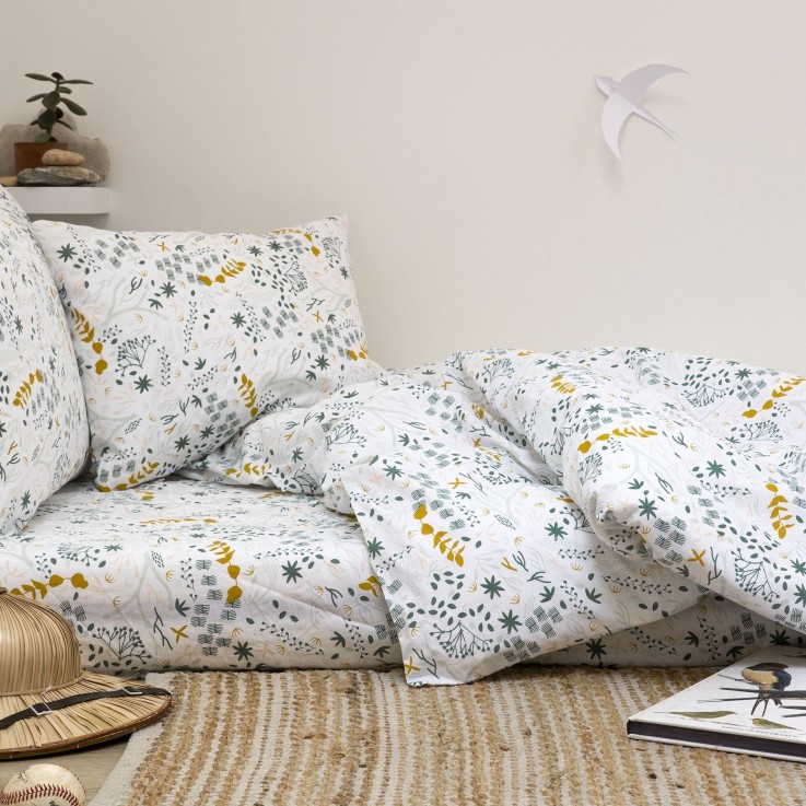 Drap plat 1 personne Coton Bio Yukari Douceur