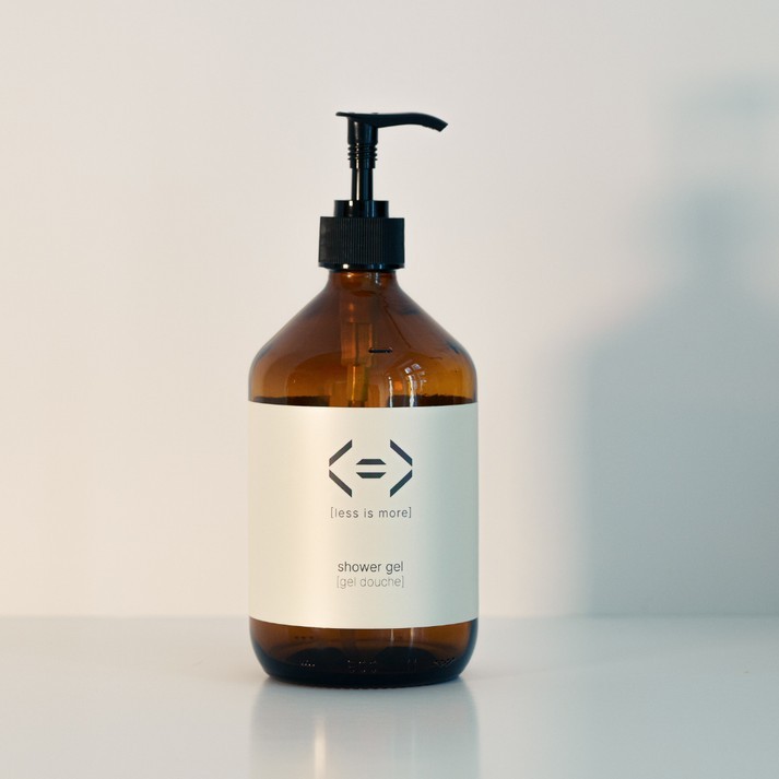 Bouteille Gel douche en verre recyclable (500ml)