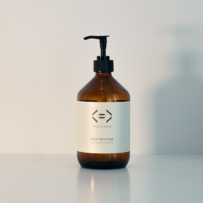Bouteille Gel mains en verre recyclable (500ml)