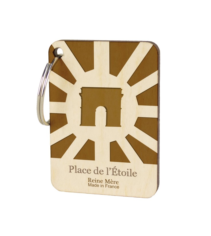 Porte-clés Place de l'Etoile en bois