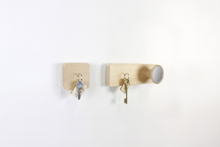 Porte-clés mural magnétique Newton S en bois