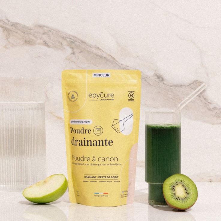 Poudre Drainante goût pomme kiwi (Cure 30 jours) Vegan