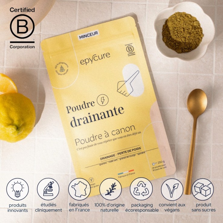 Poudre Drainante goût pomme kiwi (Cure 30 jours) Vegan
